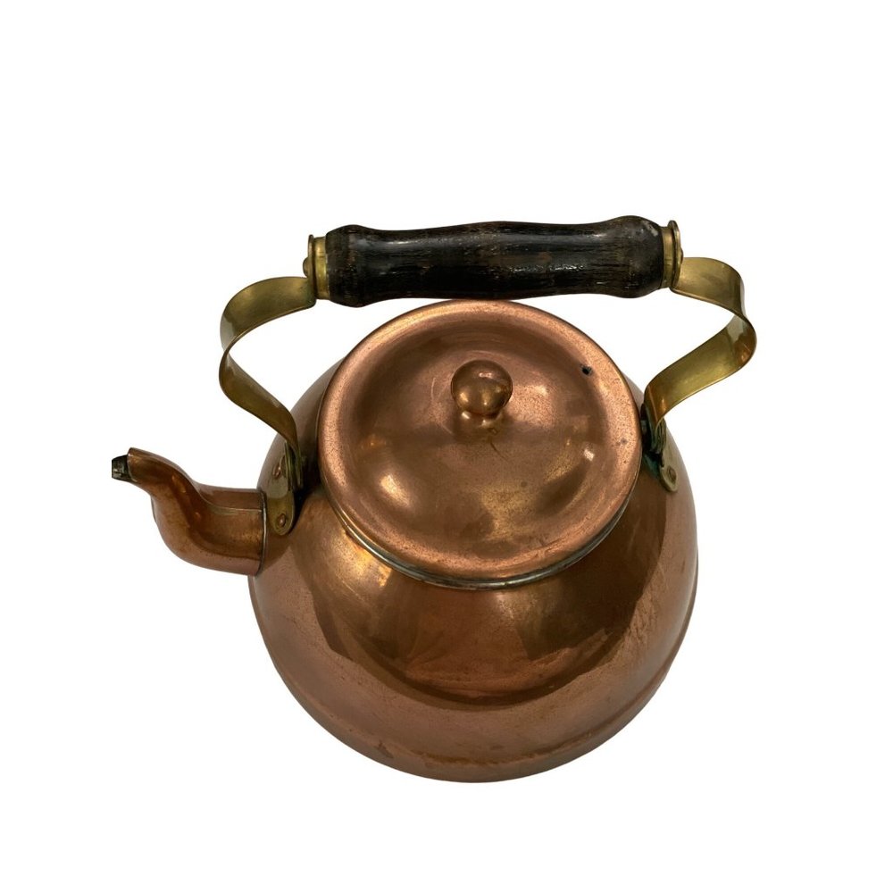 Vintage copper Tea Pot Wodden Handle - Picture 2 of 8